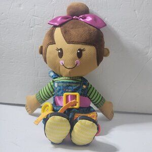 Playskool Hasbro Dressy Kids Girl Doll Sensory Button Zipper Belt Tie 2021 16"
